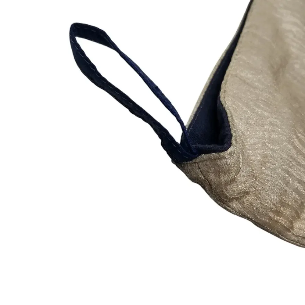 Christmas Stocking 90% Silk 10% Lurex Navy Blue Cream 18